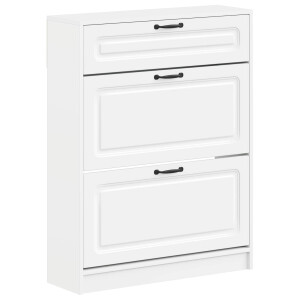 vidaXL Schoenenkast UTRECHT 78 x 24 x 100 cm Bewerkt hout Wit
