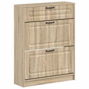 vidaXL Schoenenkast UTRECHT 78 x 24 x 100 cm Bewerkt hout Sonoma Eiken