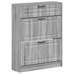 vidaXL Schoenenkast UTRECHT 78 x 24 x 100 cm Bewerkt hout Grijs Sonoma