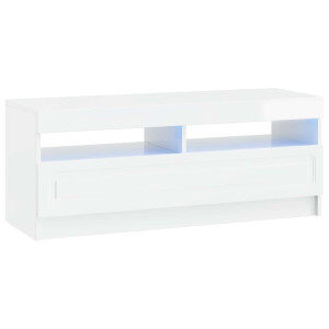 vidaXL LED tv-meubel Hoogglans Wit Bewerkt hout