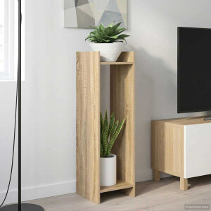 vidaXL Plantenstandaard met plank 2 pcs Sonoma Eiken 30 x 30 x 100 cm