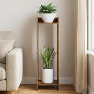 vidaXL Plantenstandaard Oudhout 30 x 30 x 100 cm Geconstrueerd hout