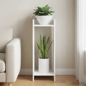 vidaXL Plantenstandaard Wit 30 x 30 x 80 cm Geconstrueerd hout