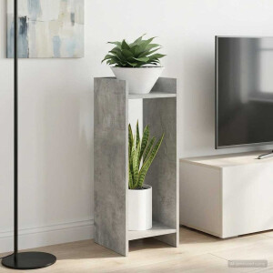 vidaXL Plantenstandaard met plank 2 pcs Beton Grijs 30 x 30 x 80 cm