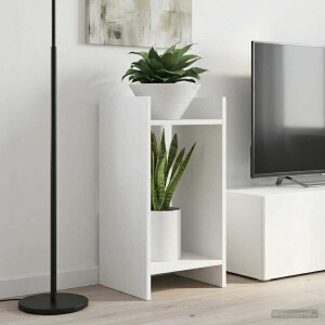 vidaXL Plantenstandaard 2 pcs Wit 30 x 30 x 60 cm Geconstrueerd hout