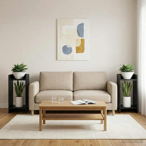 vidaXL Plantenstandaard Zwarte Eik 30 x 30 x 60 cm Geconstrueerd hout
