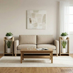 vidaXL Plantenstandaard met plank 2 pcs Sonoma Eiken 30 x 30 x 60 cm