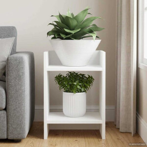 vidaXL Plantenstandaard Wit 30 x 30 x 40 cm Geconstrueerd hout