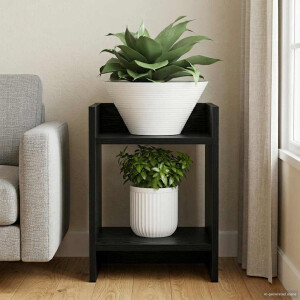 vidaXL Plantenstandaard Zwarte Eik 30 x 30 x 40 cm Geconstrueerd hout