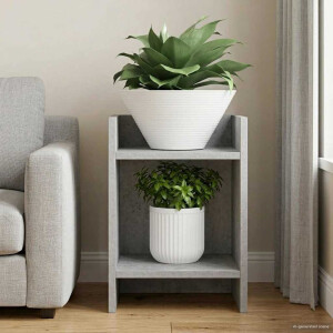 vidaXL Plantenstandaard Beton Grijs 30 x 30 x 40 cm Geconstrueerd hout