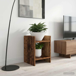 vidaXL Plantenstandaard Oudhout 30 x 30 x 40 cm Geconstrueerd hout