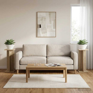 vidaXL Plantenstandaard 2 pcs Sonoma Eiken 25 x 25,5 x 60,5 cm