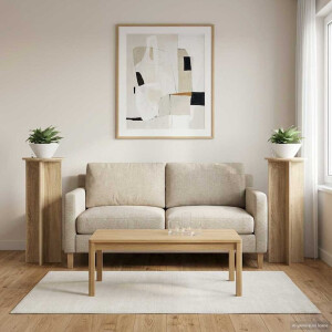 vidaXL Plantenstandaard 2 pcs Sonoma Eiken Ø40 x 100 cm Bewerkt hout