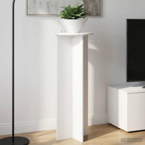 vidaXL Plantenstandaard 2 pcs Hoogglans Wit Ø40 x 100 cm Bewerkt hout
