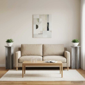 vidaXL Plantenstandaard 2 pcs Grijs sonoma Ø40 x 100 cm Bewerkt hout