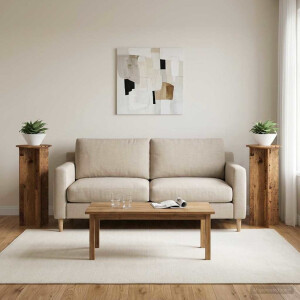 vidaXL Plantenstandaard 2 pcs Oud hout Ø40 x 100 cm Bewerkt hout