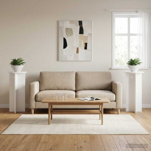 vidaXL Plantenstandaard 2 pcs Wit Ø40 x 80 cm Bewerkt hout