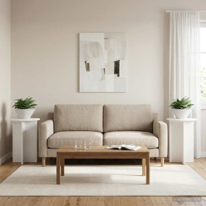 vidaXL Plantenstandaard 2 pcs Wit Ø40 x 60 cm Bewerkt hout