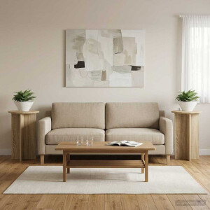 vidaXL Plantenstandaard 2 pcs Sonoma Eiken Ø40 x 60 cm Bewerkt hout