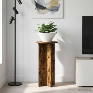 vidaXL Plantenstandaard 2 pcs Gerookt eiken 29,5 x 29,5 x 60 cm