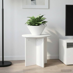 vidaXL Plantenstandaard 2 pcs Wit Ø40 x 40 cm Bewerkt hout