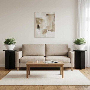 vidaXL Plantenstandaard 2 pcs Zwart Ø29,5 x 40 cm Bewerkt hout