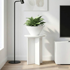 vidaXL Plantenstandaard 2 pcs Hoogglans Wit Ø29,5 x 40 cm Bewerkt hout