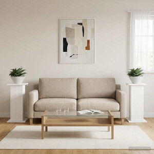 vidaXL Plantenstandaard 2 pcs Wit 30,5 x 30 x 60,5 cm Bewerkt hout
