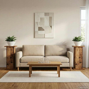 vidaXL Plantenstandaard 2 pcs Oud hout 30,5 x 30 x 60,5 cm