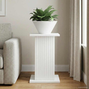 vidaXL Plantenstandaard Hoogglans Wit 30,5 x 30 x 43 cm Bewerkt hout