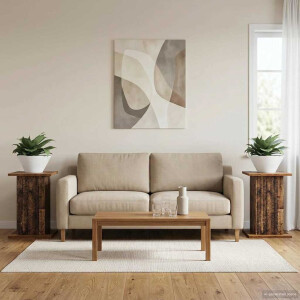 vidaXL Plantenstandaard 2 pcs Oud hout 30,5 x 30 x 43 cm Bewerkt hout