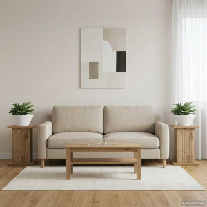 vidaXL Plantenstandaard 2 pcs Artisanaal eiken 30,5 x 30 x 43 cm