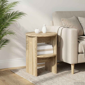 vidaXL Bijzetkast 2 pcs Sonoma Eiken Ø40 x 50 cm Geconstrueerd hout