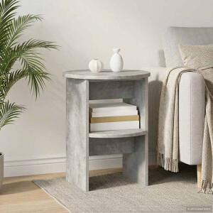 vidaXL Bijzetkast Beton Grijs Ø40 x 50 cm Geconstrueerd hout
