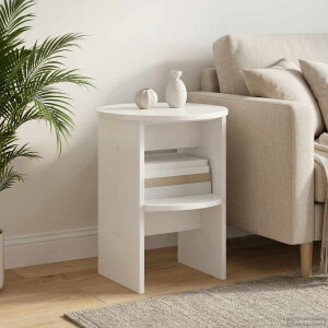 vidaXL Bijzetkast Hoogglans Wit Ø40 x 50 cm Geconstrueerd hout