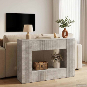 vidaXL Wandtafel Beton Grijs 101 x 29 x 74 cm Geconstrueerd hout