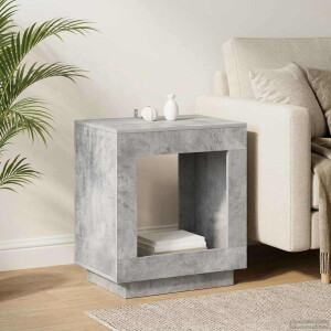 vidaXL Bijzettafel Betongrijs 60 x 40 x 65 cm Bewerkt hout