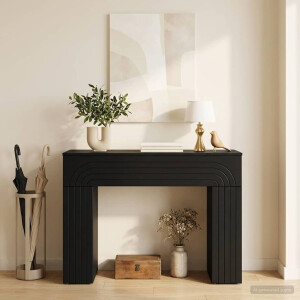 vidaXL Salontafel Zwart 102 x 35 x 75 cm Bewerkt hout