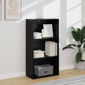 vidaXL Boekenkast Zwart Eiken 60 x 30 x 114 cm Bewerkt hout