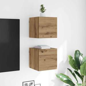 vidaXL Wandgemonteerde TV-kast Artisanaal eiken 30,5 x 30 x 30 cm