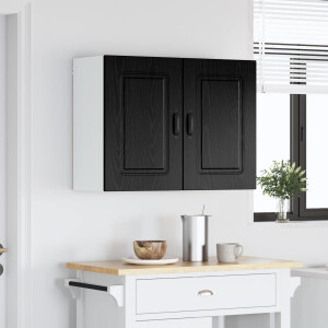 vidaXL Keukenkast Kalmar Zwart Eiken 80 x 31 x 60 cm Bewerkt hout