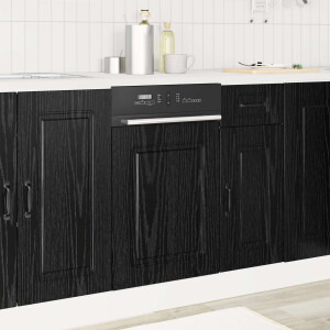 vidaXL Keukenkast Kalmar Zwart Eiken 45 x 1,5 x 67 cm Bewerkt hout