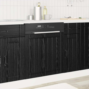 vidaXL Keukenkast Lucca Zwart eiken 60 x 1,5 x 67 cm Bewerkt hout
