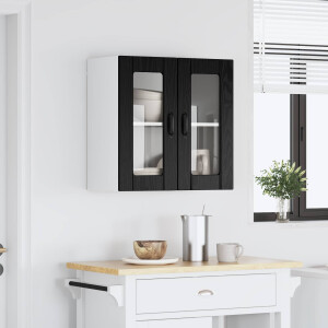vidaXL Keukenkast Lucca Zwart eiken 60 x 31 x 60 cm Bewerkt hout
