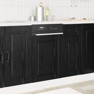 vidaXL Keukenkast Zwart Eiken 45 x 1,5 x 67 cm Bewerkt hout