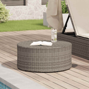 vidaXL Salontafel voor buiten Grijs Ø 68 x 30 cm polyrotan