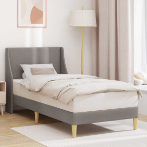 vidaXL Bedframe Effen met hoofdeinde Taupe 90 x 190 cm Stof