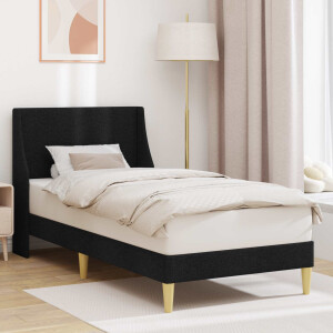 vidaXL Bedframe Effen met hoofdeinde Zwart 100 x 200 cm Stof