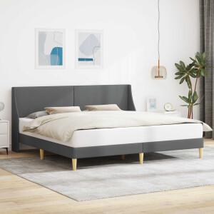 vidaXL Bedframe met hoofdeinde Donkergrijs 183 x 213 cm Stof