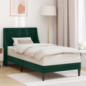 vidaXL Bedframe met hoofdeinde Donkergroen 90 x 190 cm Fluweel